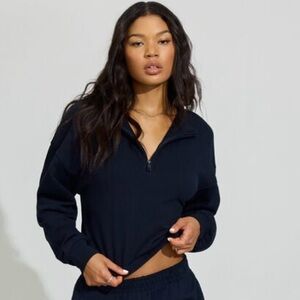 Garage Soft Terry Half Zip Sweatshirt - Mariana Blue - Medium